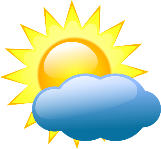 clipart of sun and cloud